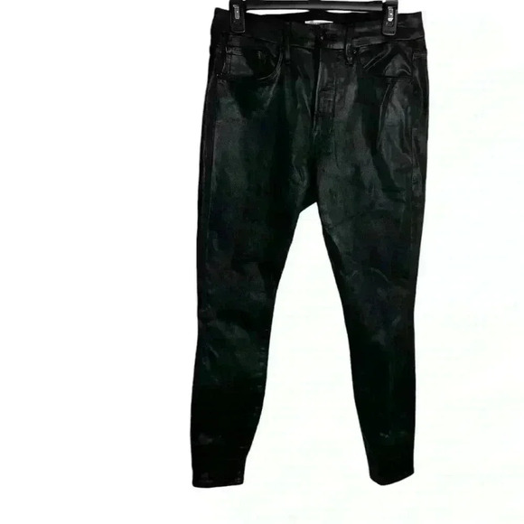 GOOD AMERICAN Good Legs Coated black skinny jean Size 10/30 - Picture 2 of 9
